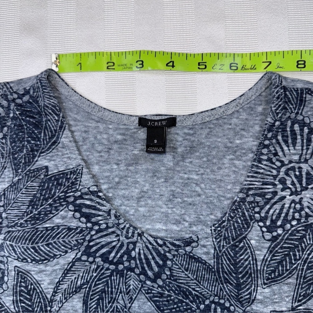 J. Crew Floral Tank Top Gray Navy Sleeveless Blouse Size Small Casual Summer - Picture 8 of 10